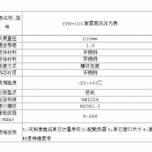杰瑞特Y-150 600Mpa不銹鋼耐震高壓壓力表
